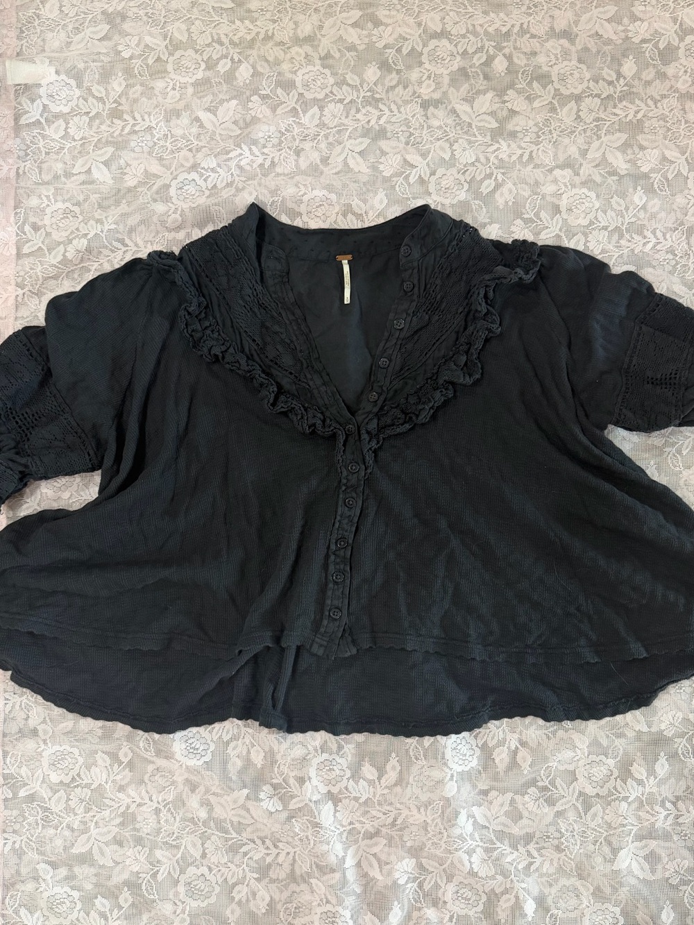 Free people Ruffled Button-Front Womens Top